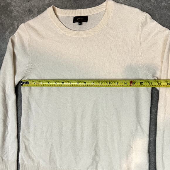 Quince Mongolian Cashmere White Crewneck Sweater Womens M Ivory - Picture 6 of 9